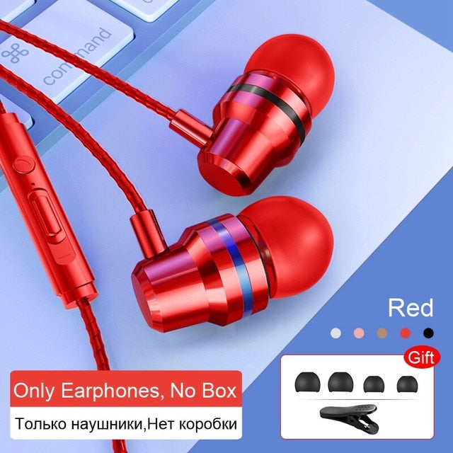 TOMKAS Auriculares Auriculares Con Cable 3.5mm En Auricular Auricular Con Micrófono Estéreo Auricular 5 Color Para Samsung Xiaomi Ordenador del teléfono