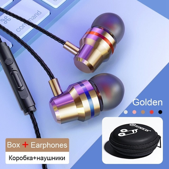 TOMKAS Auriculares Auriculares Con Cable 3.5mm En Auricular Auricular Con Micrófono Estéreo Auricular 5 Color Para Samsung Xiaomi Ordenador del teléfono