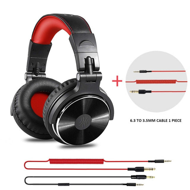 Oneodio Auriculares con cable Hi-Fi Auriculares con micrófono para Xiaomi Professional Studio Monitor DJ adaptador de auriculares gratis