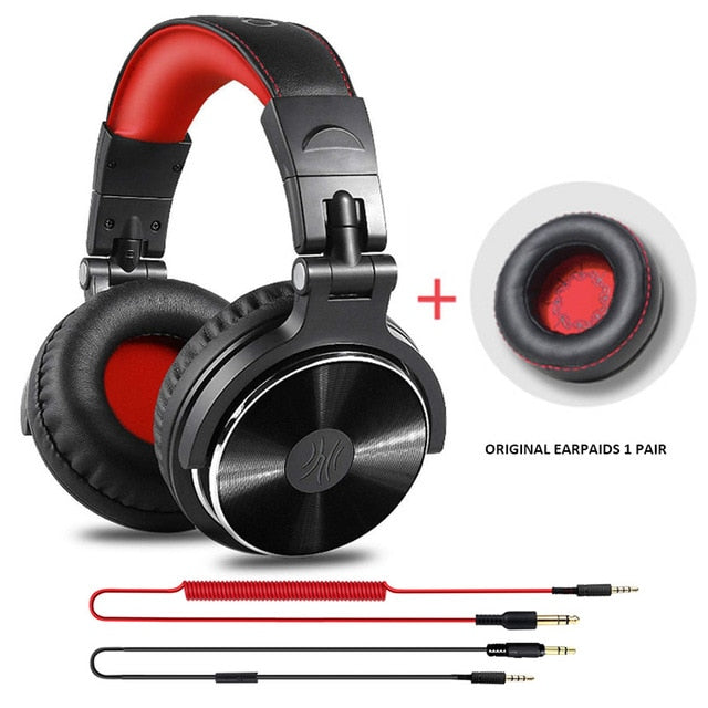 Oneodio Auriculares con cable Hi-Fi Auriculares con micrófono para Xiaomi Professional Studio Monitor DJ adaptador de auriculares gratis